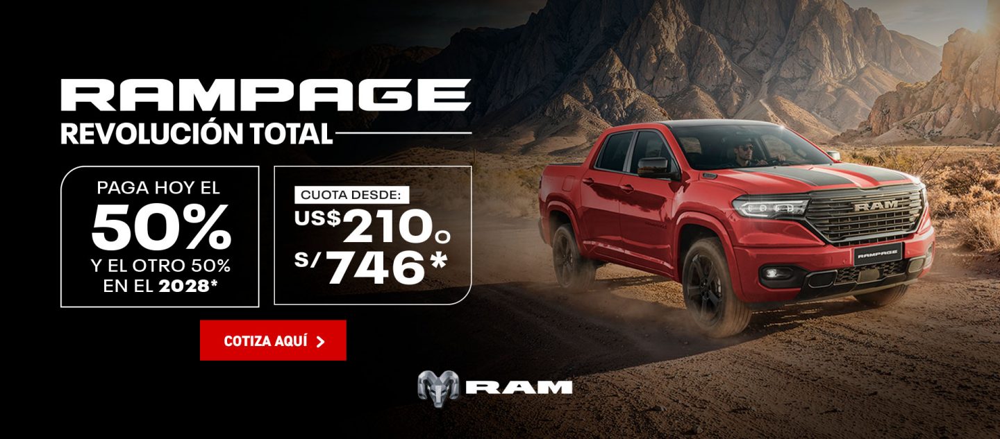 Ram Rampage roja en camino rocoso