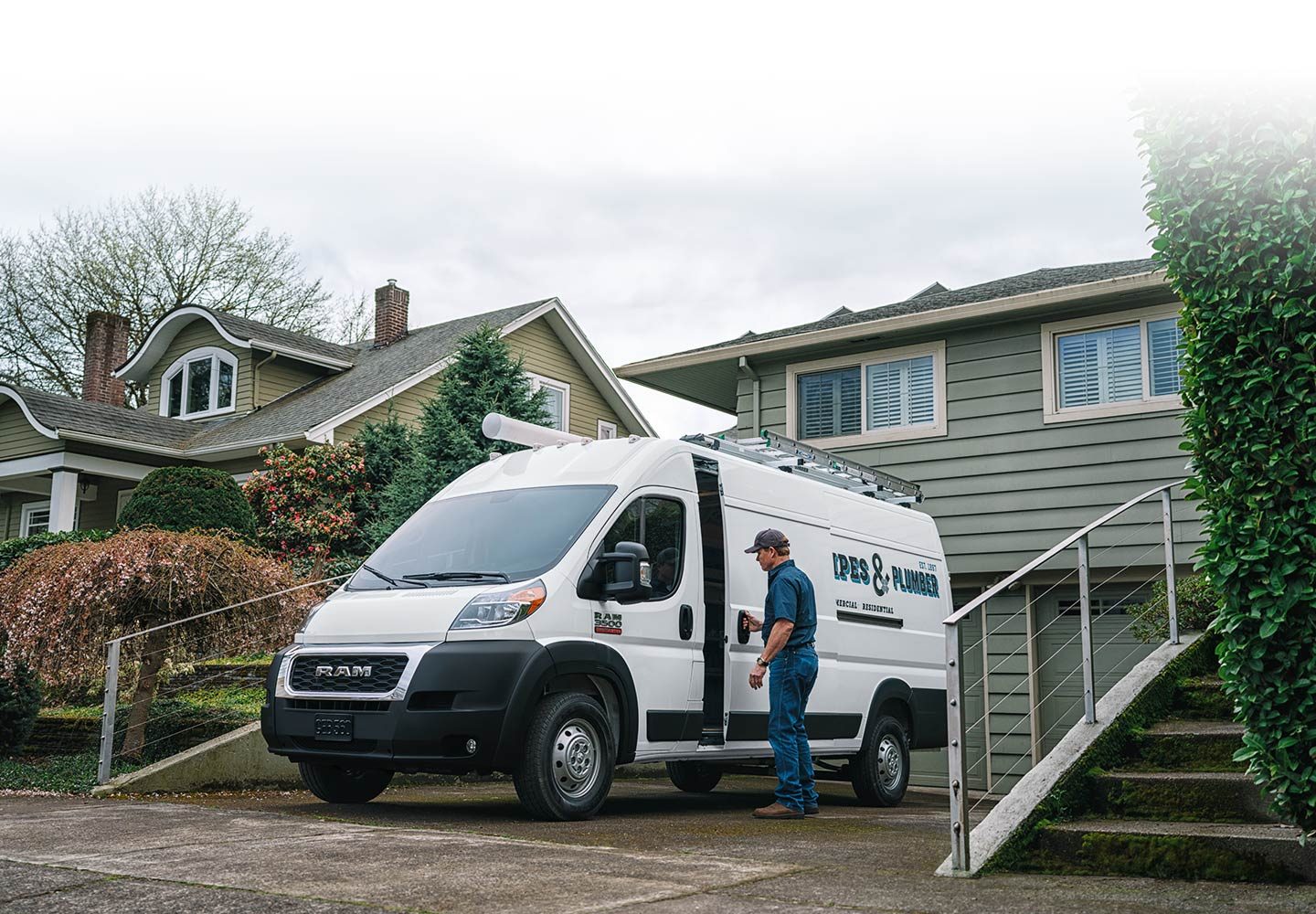 Ram ProMaster parked in a driveway.